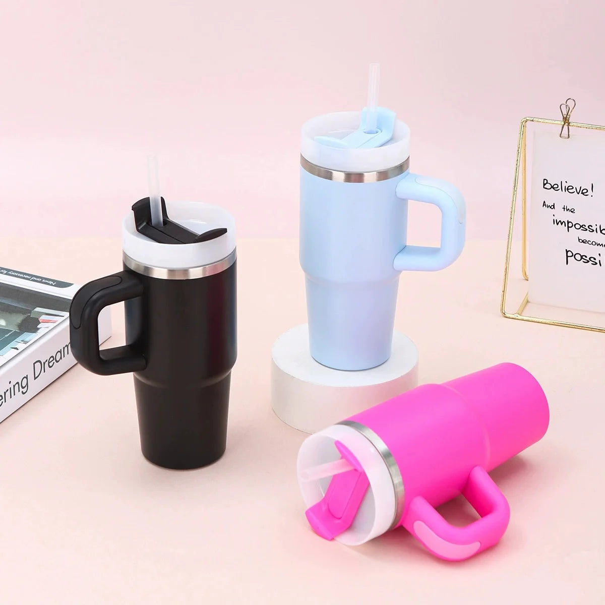 Mug Isotherme avec paille - 400 ml