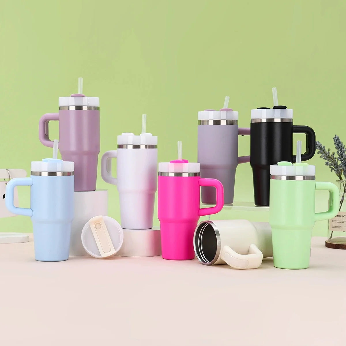 Mug Isotherme avec paille - 400 ml