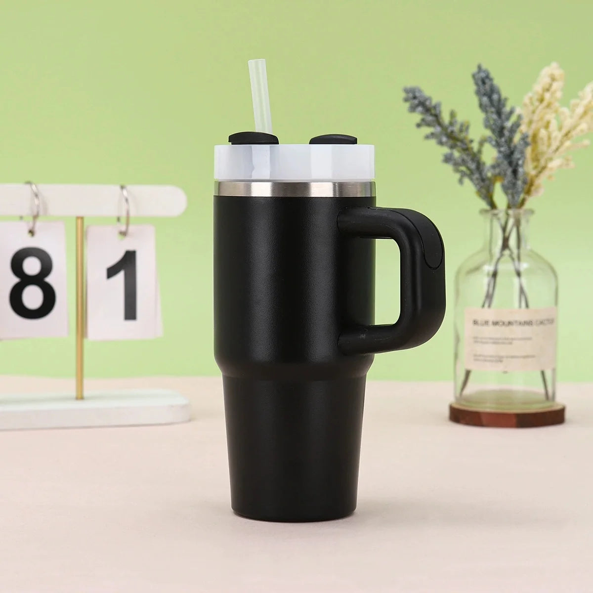 Mug Isotherme avec paille - 400 ml